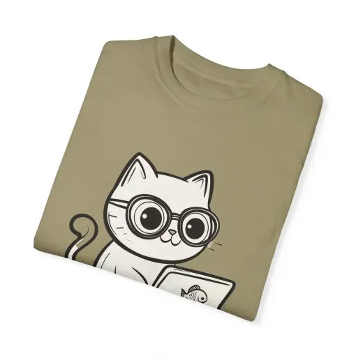 Cute Cat Gamer Unisex Garment-Dyed T-Shirt - Image 6
