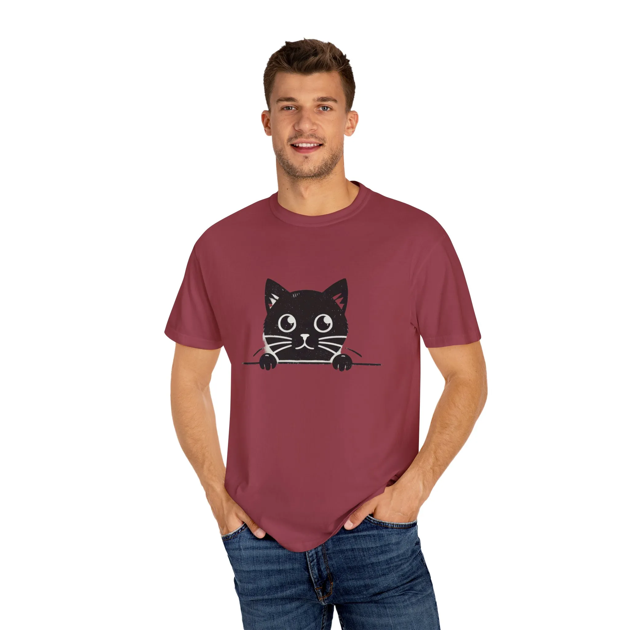Cute Cat Design Unisex Garment-Dyed T-Shirt - Perfect for Animal Lovers - Image 28