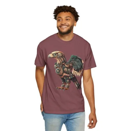 Steampunk Mechanical Bird Unisex Garment-Dyed T-Shirt - Image 8