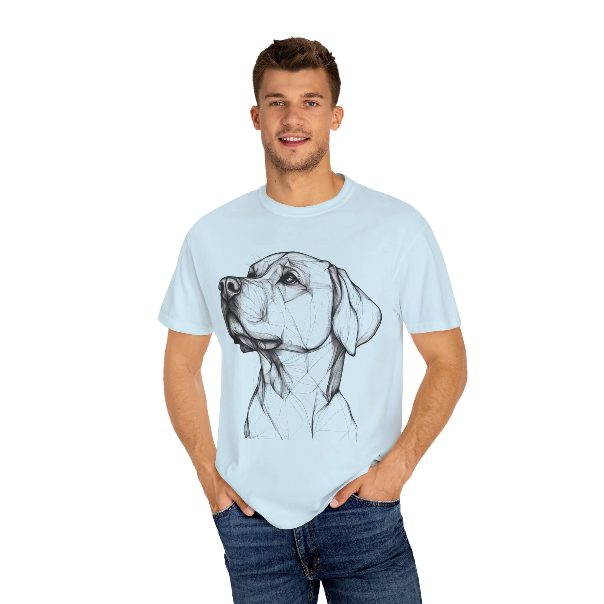 Stylish Dog Portrait Unisex Garment-Dyed T-Shirt - Image 15