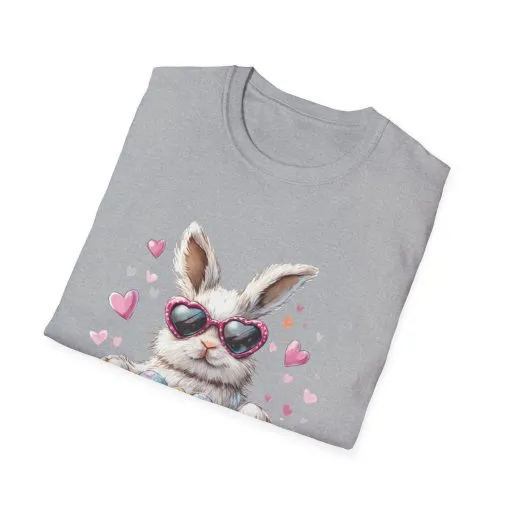 Cute Bunny Easter T-Shirt - Unisex Softstyle Tee with Colorful Egg Design - Image 18