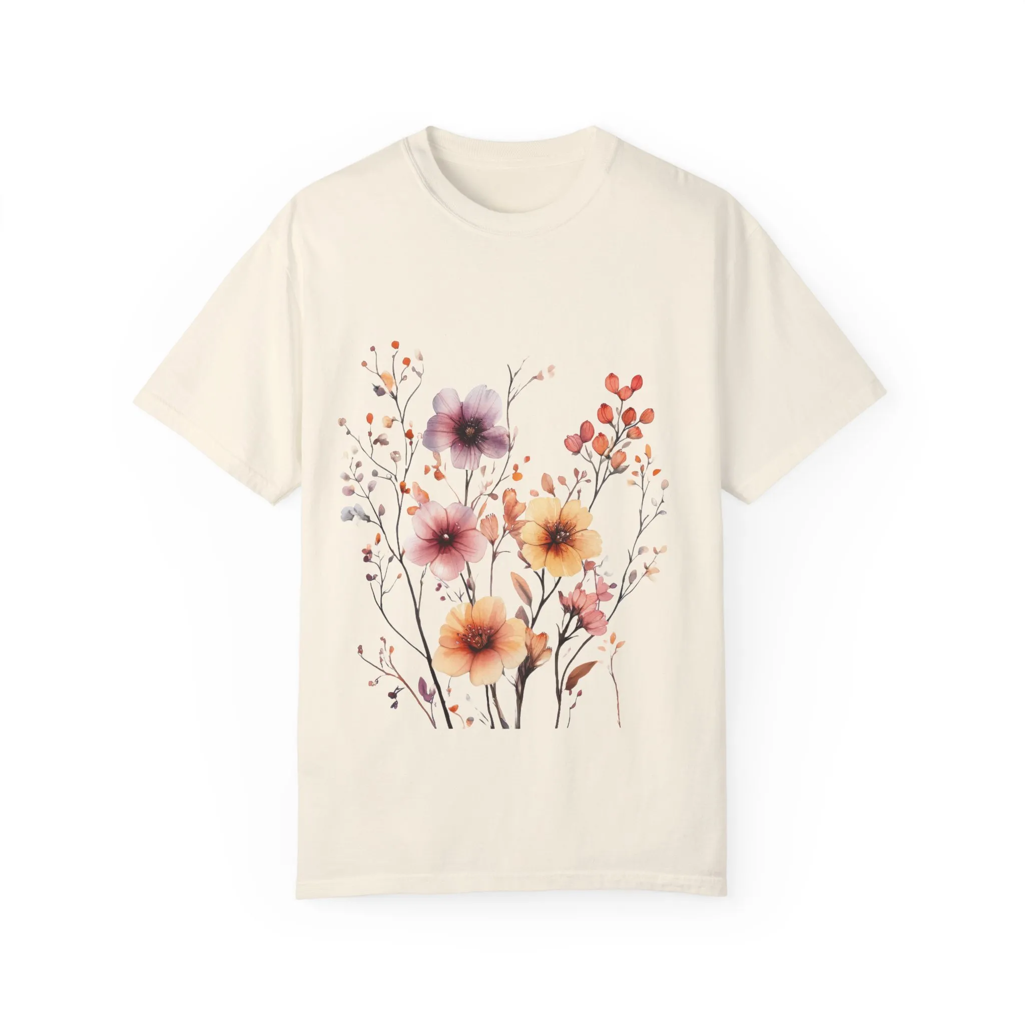 Floral Garden Unisex Garment-Dyed T-Shirt - Perfect for Spring and Casual Wear - Image 9