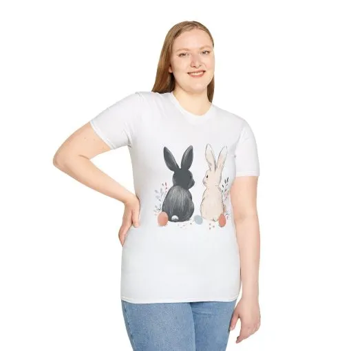 Cute Bunny Love Unisex Softstyle T-Shirt for Easter Celebrations - Image 4