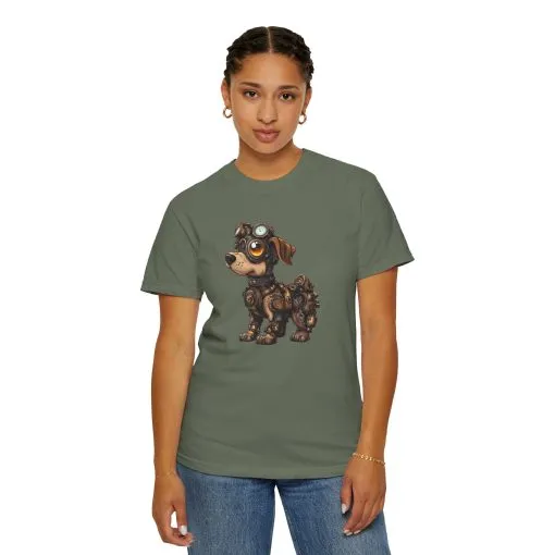 Steampunk Dog Unisex Garment-Dyed T-Shirt - Image 28