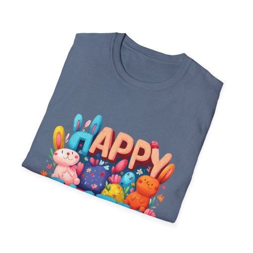 Happy Easter Unisex Softstyle T-Shirt - Fun Spring Bunny Design - Image 38