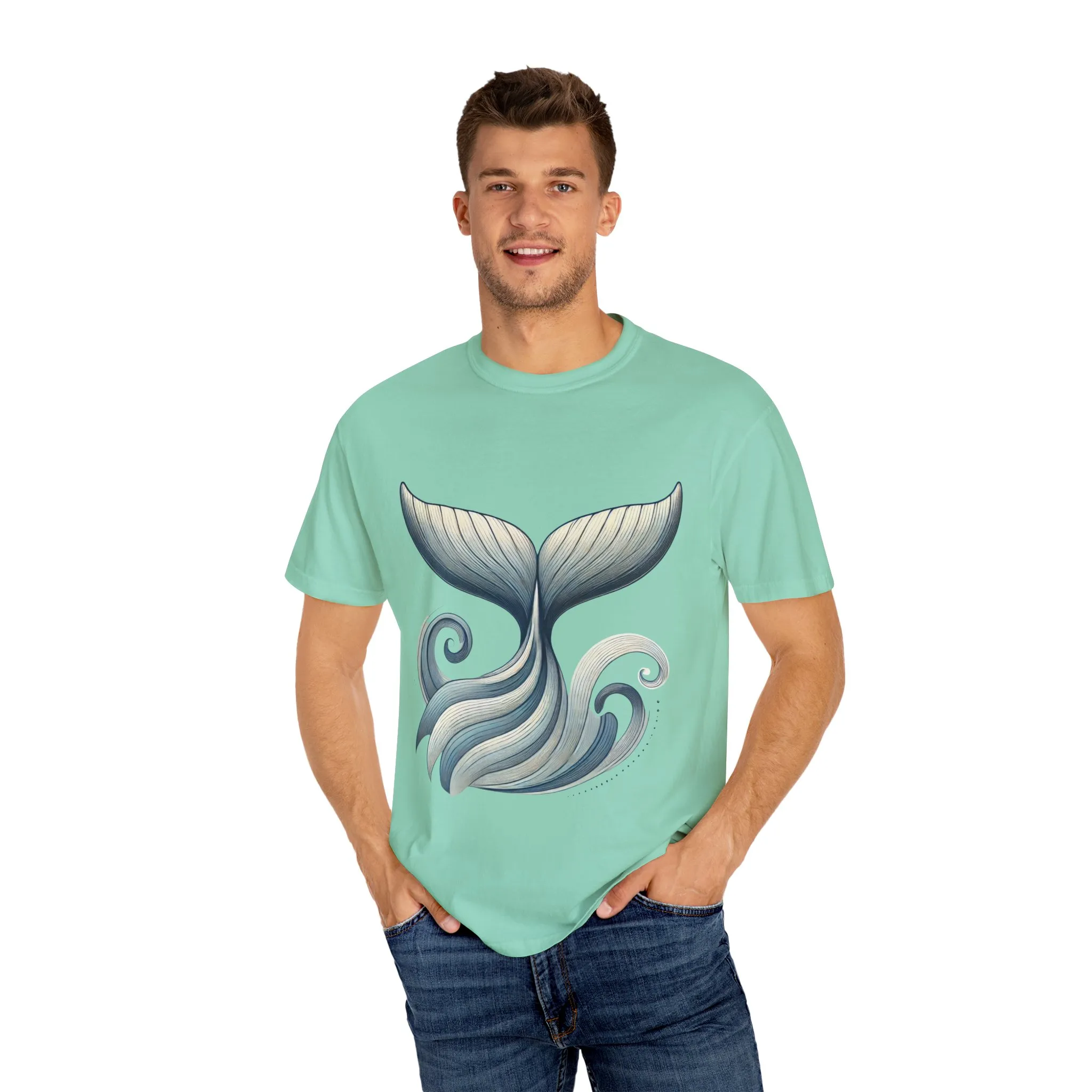 Whale Tail Garment-Dyed T-Shirt, Ocean-Inspired Design for Nature Lovers - Image 23