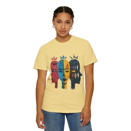 Vibrant Faces Unisex Garment-Dyed T-Shirt - Artistic Expression for Everyday Wear - Image 15