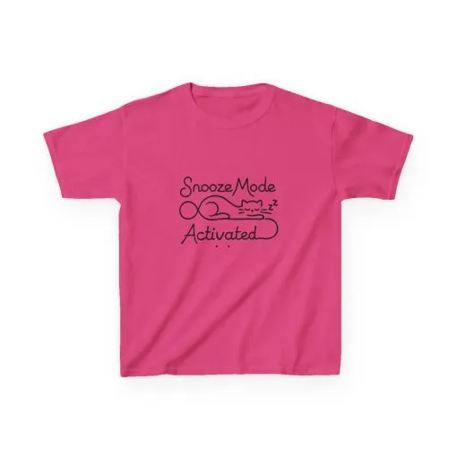 Kids 'Snooze Mode Activated' Heavy Cotton Tee - Fun Sleepy T-Shirt for Boys and Girls - Image 53