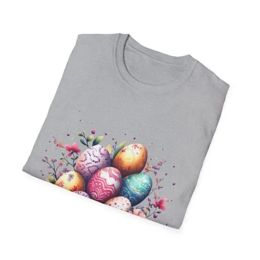Easter Egg Floral Unisex Softstyle T-Shirt - Vibrant Spring Design - Image 18