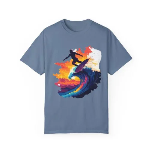 Surfing Sunset Unisex Garment-Dyed T-Shirt - Image 21