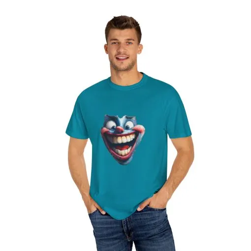 Unisex Garment-Dyed T-shirt with Vintage Clown Print - Perfect for Halloween & Graphic Tee Lovers - Image 11