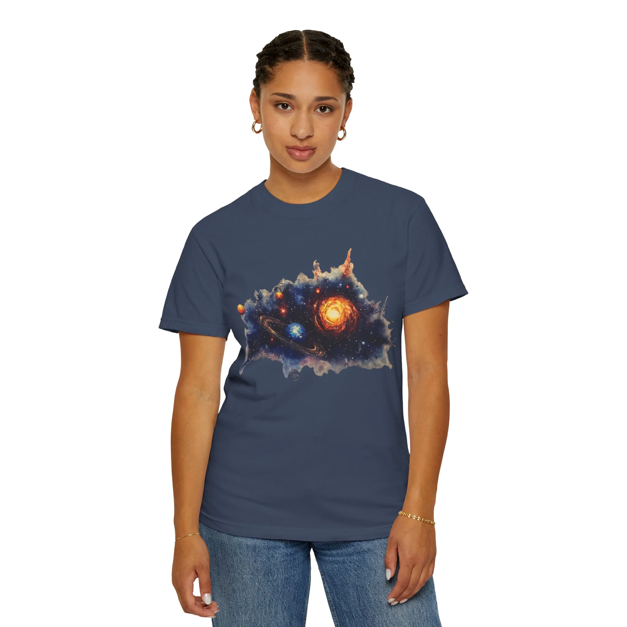 Cosmic Adventure Unisex Garment-Dyed T-Shirt - Space-Themed Graphic Tee - Image 24