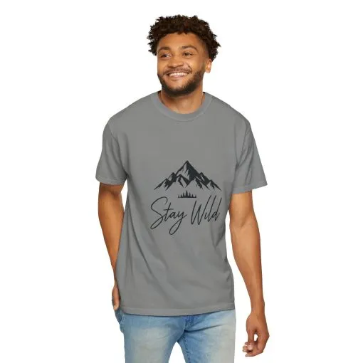 Stay Wild Unisex Garment-Dyed T-Shirt - Adventure & Nature Inspired - Image 40