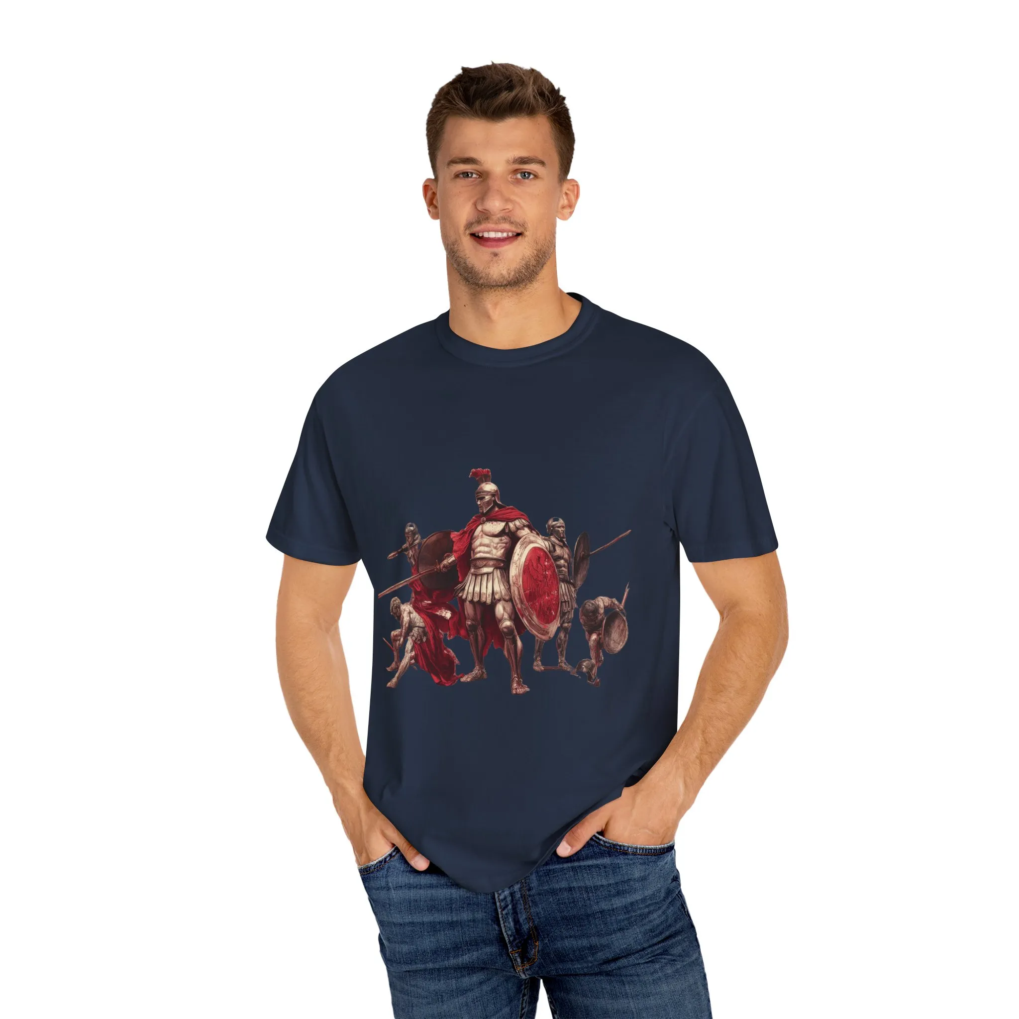 Warrior Spirit Unisex Garment-Dyed T-Shirt - Bold Roman Gladiator Design - Image 34
