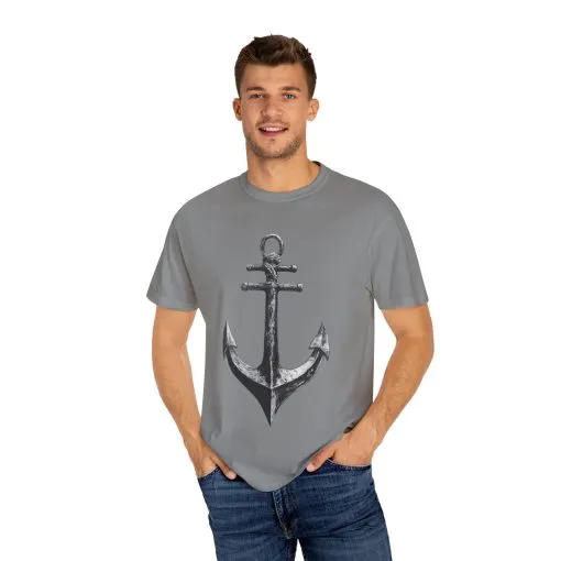 Nautical Anchor Unisex Garment-Dyed T-shirt | Casual Marine Style Wear - Image 31
