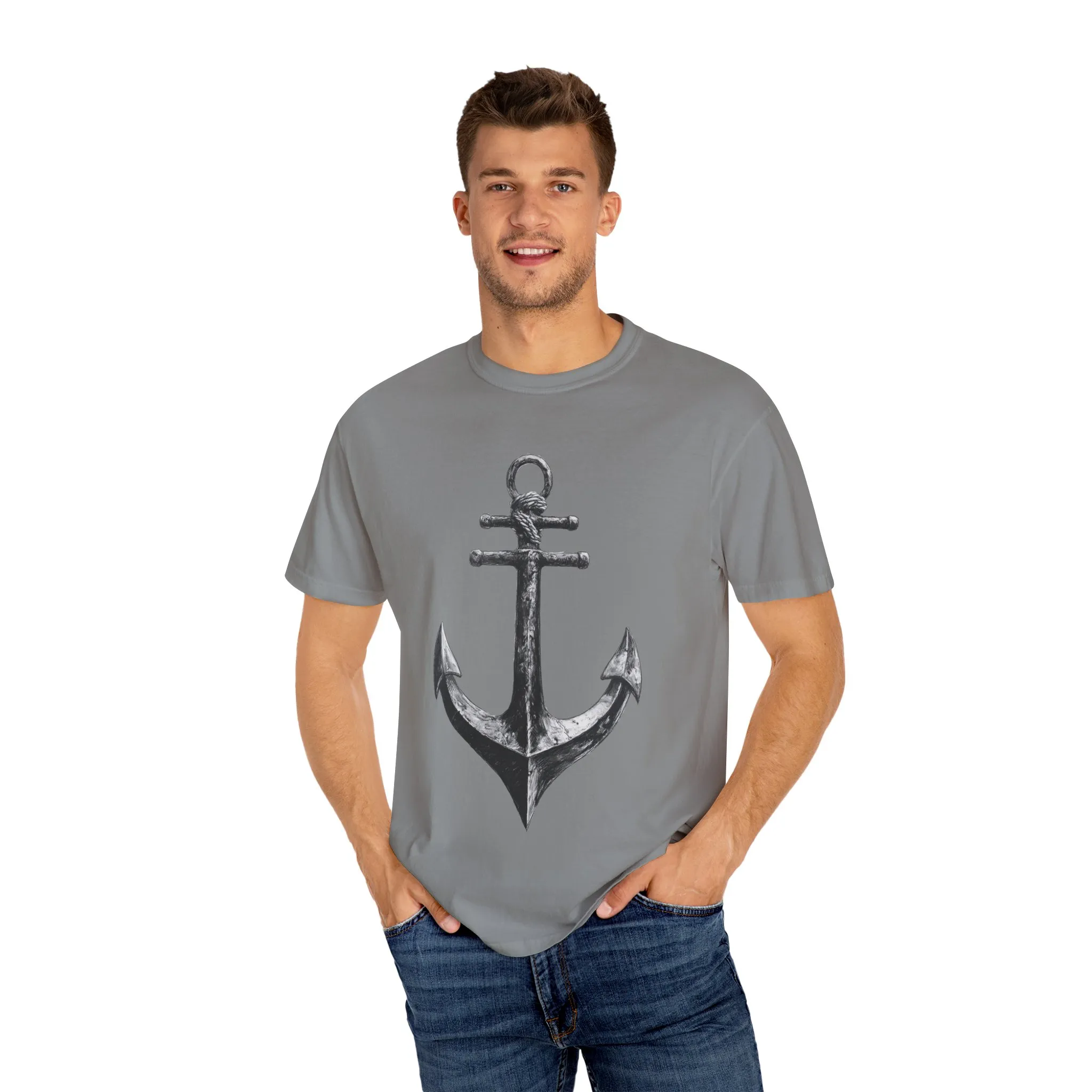 Nautical Anchor Unisex Garment-Dyed T-shirt | Casual Marine Style Wear - Image 31