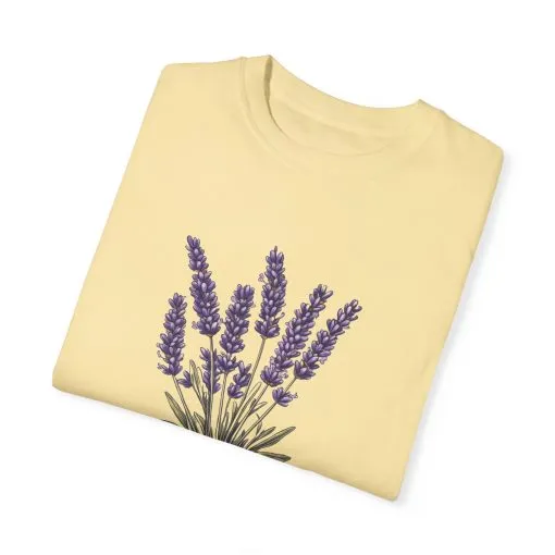 Lavender Bouquet Unisex Garment-Dyed T-Shirt - Nature-Inspired Tee for Relaxation and Everyday Comfort - Image 10