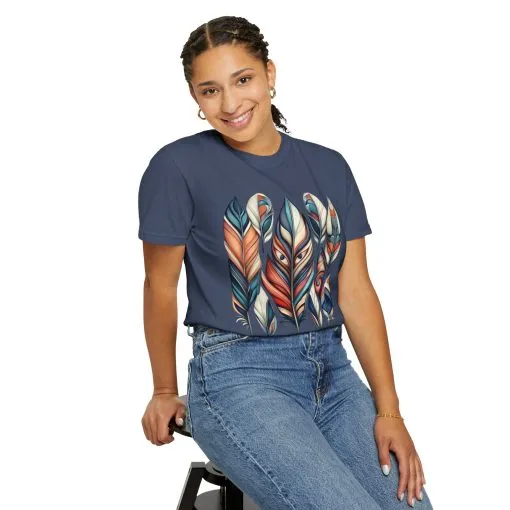 Bohemian Feathers Unisex T-Shirt - Artistic Nature Design - Image 49