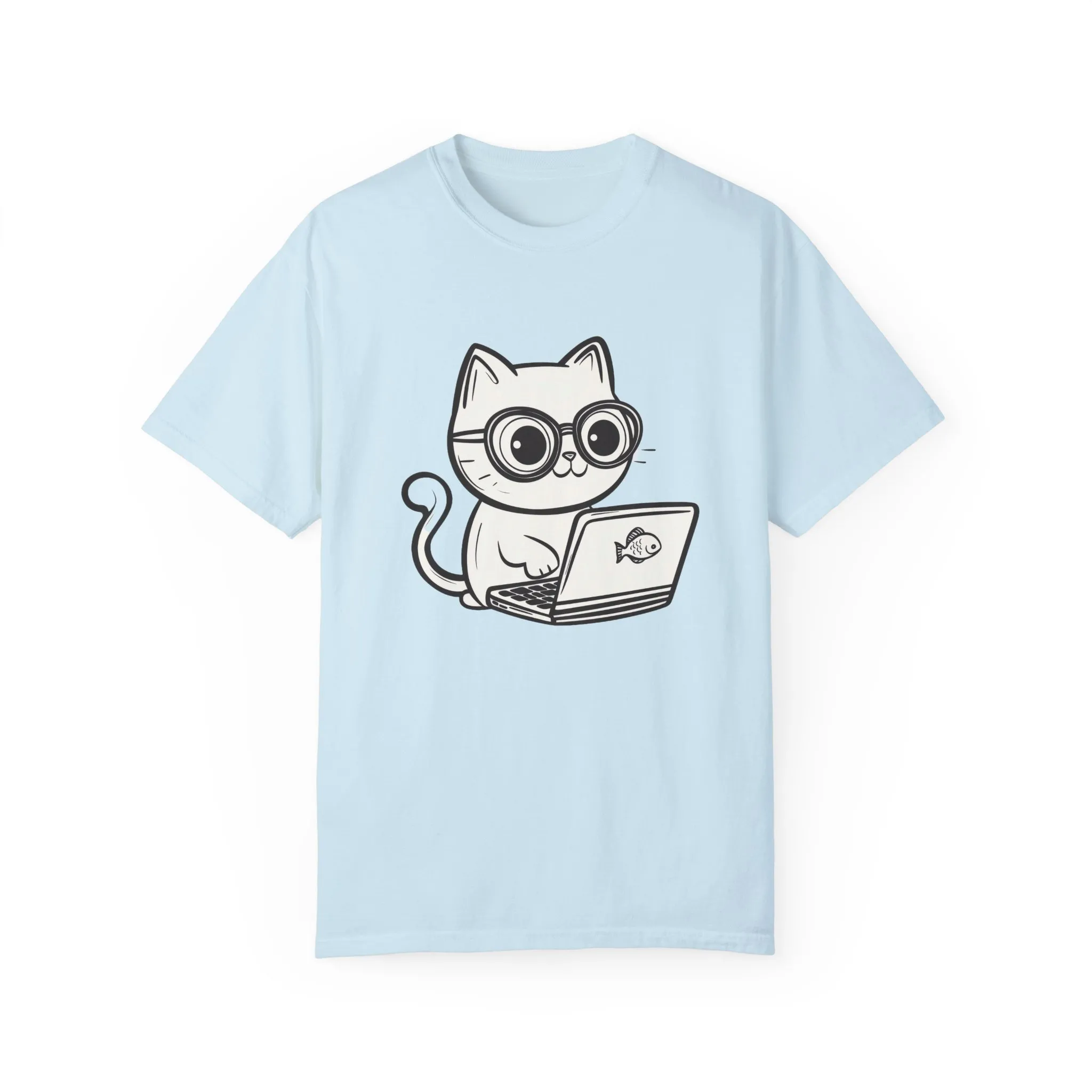 Cute Cat Gamer Unisex Garment-Dyed T-Shirt - Image 17