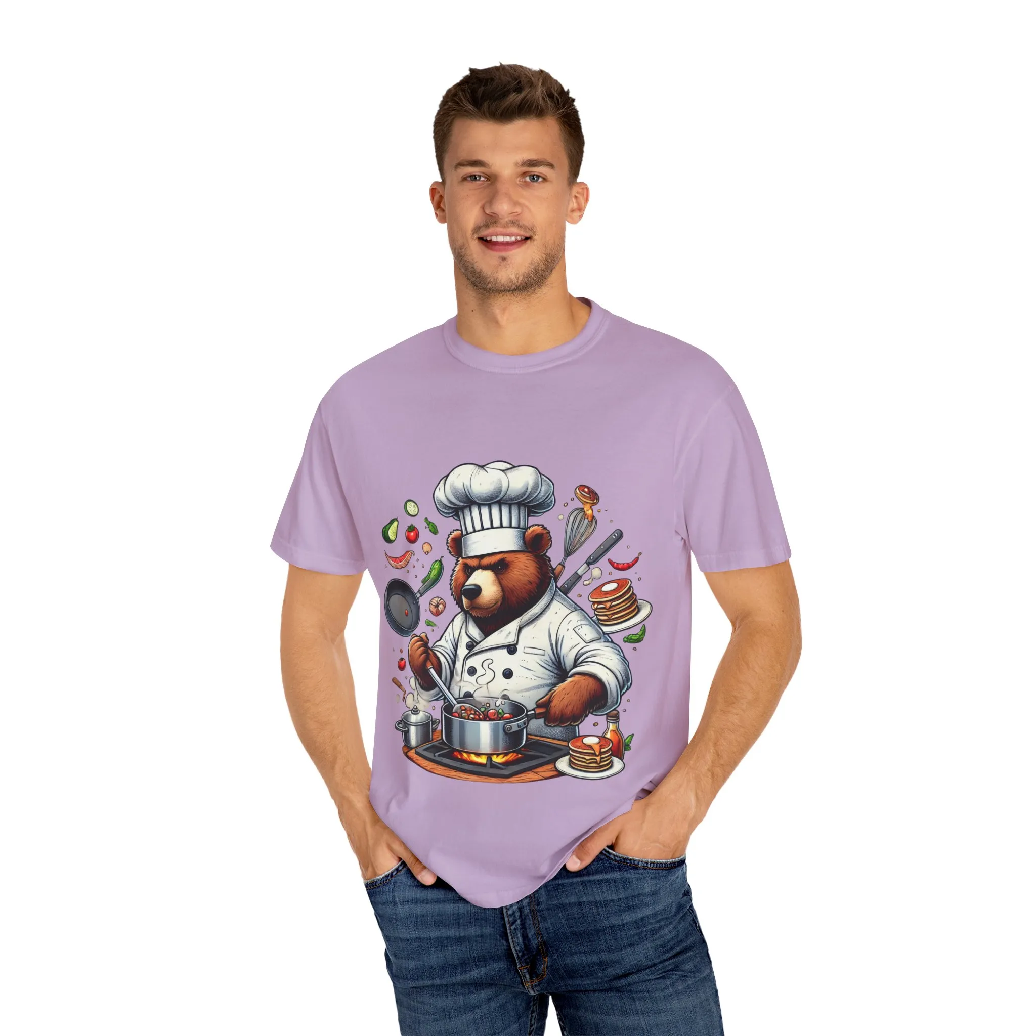 Chef Bear Unisex Garment-Dyed T-Shirt - Perfect for Cooking Lovers and Foodies - Image 35