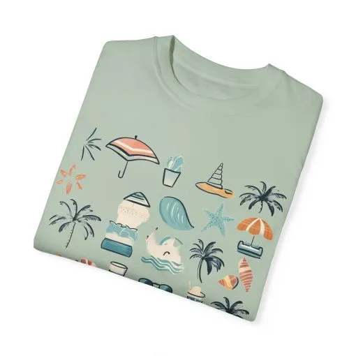 Beach Vibes Unisex Garment-Dyed T-Shirt | Summer Fun Graphic Tee - Image 18