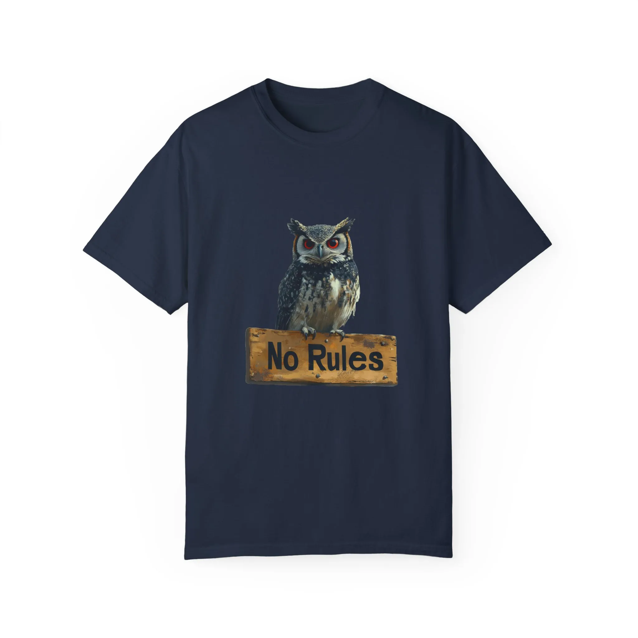 Funny Owl T-Shirt - "No Rules" Unisex Garment-Dyed Tee for Animal Lovers - Image 37