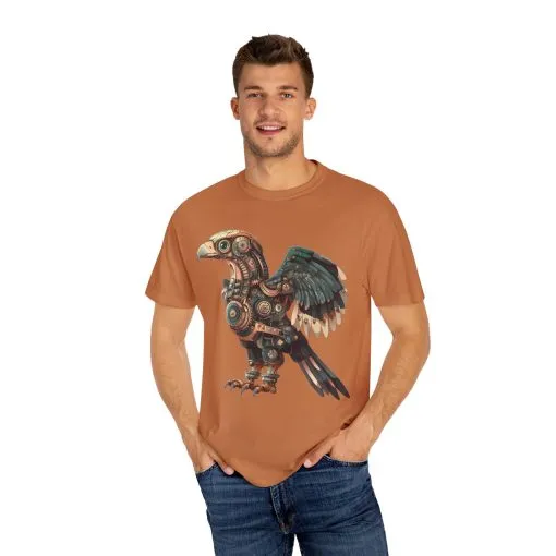 Steampunk Mechanical Bird Unisex Garment-Dyed T-Shirt - Image 15