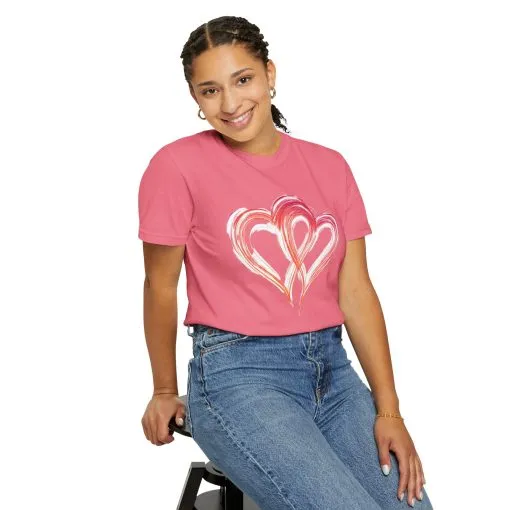 Love Hearts Unisex Garment-Dyed T-Shirt - Perfect for Valentine's Day & Casual Wear - Image 16