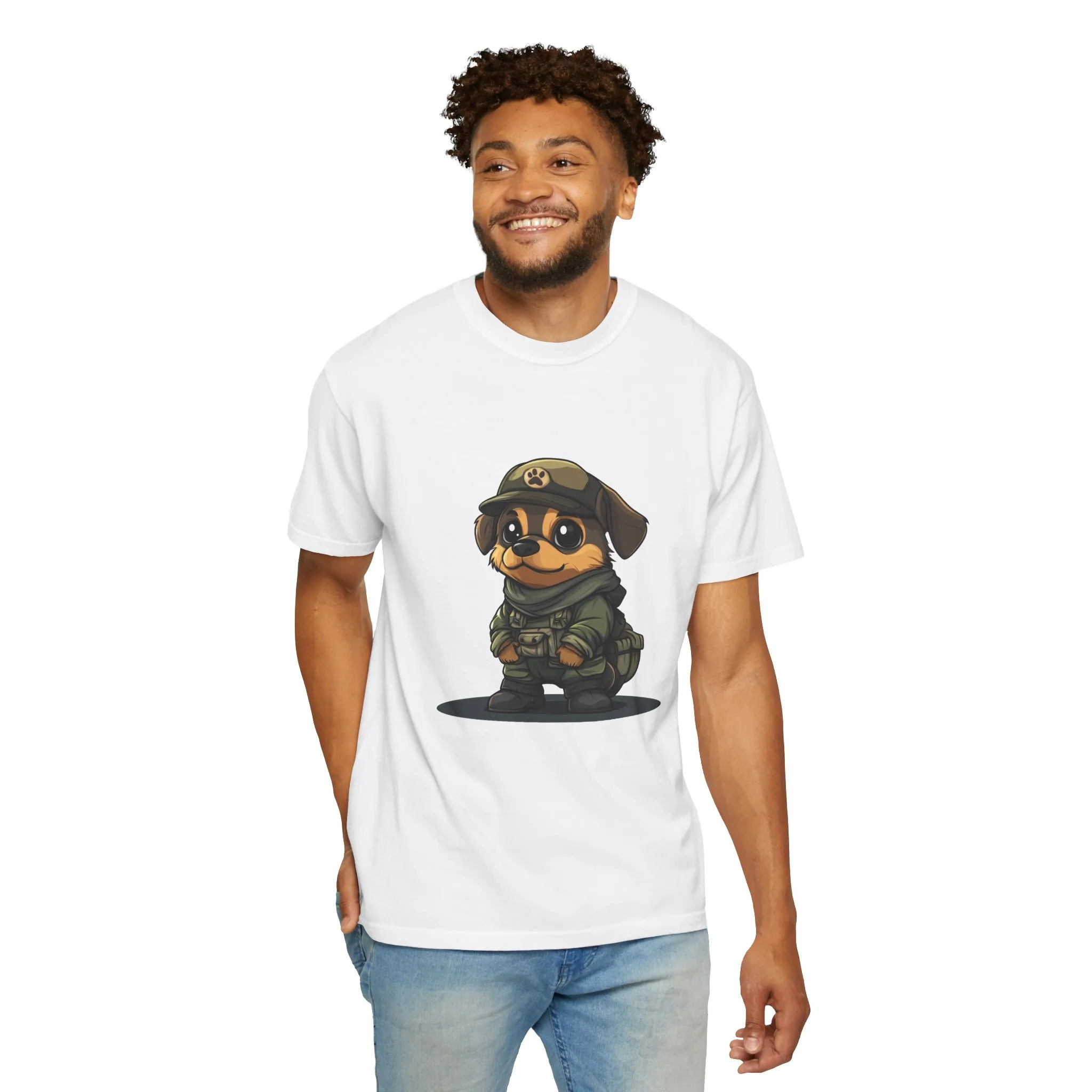 Cute Military Dog Graphic Unisex T-Shirt - Image 4