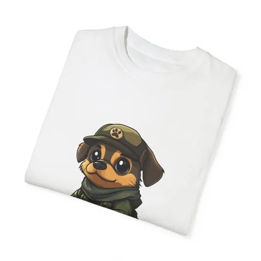 Cute Military Dog Graphic Unisex T-Shirt - Image 2