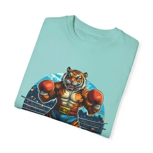 Boxing Tiger Unisex Garment-Dyed T-shirt | Sporty, Bold Graphic Tee for Animal Lovers - Image 10