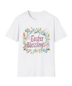 Easter Blessings Unisex Softstyle T-Shirt – Spring Floral Design