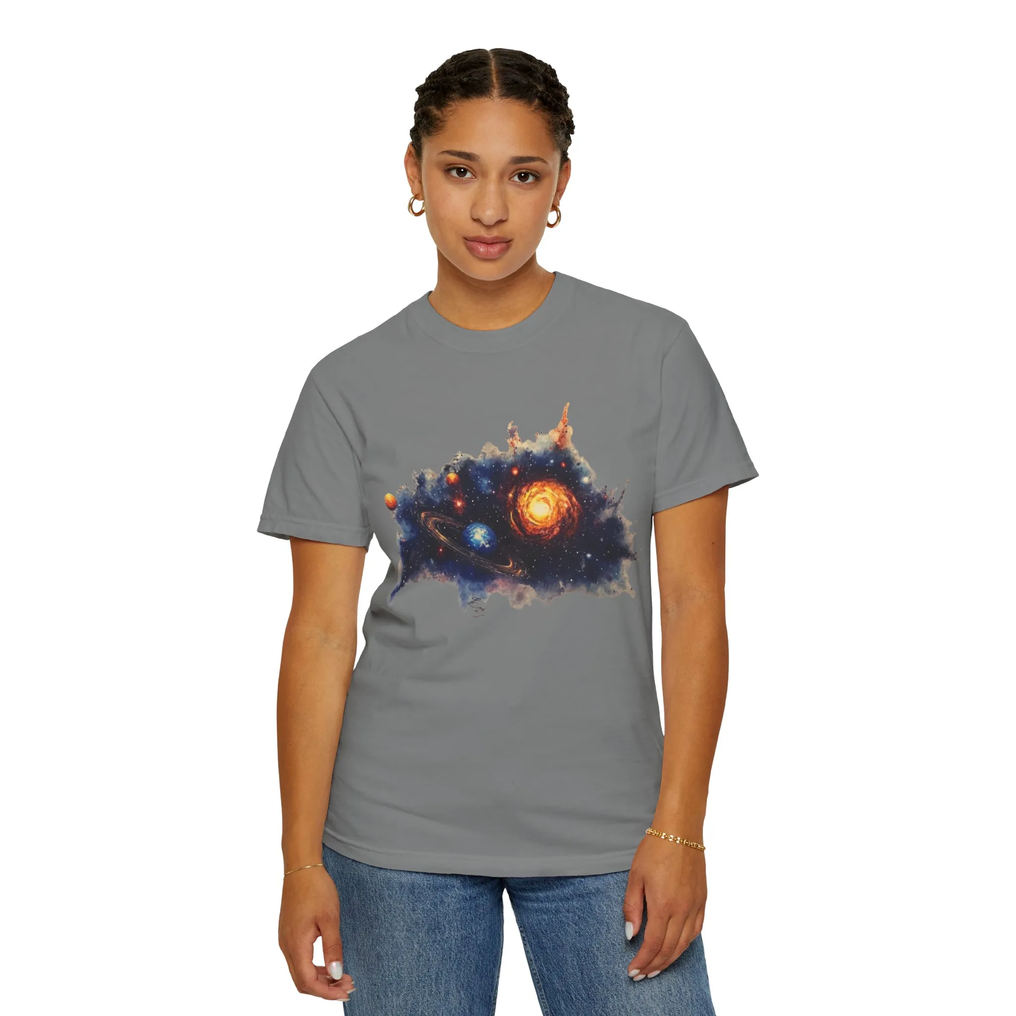 Cosmic Adventure Unisex Garment-Dyed T-Shirt - Space-Themed Graphic Tee - Image 12