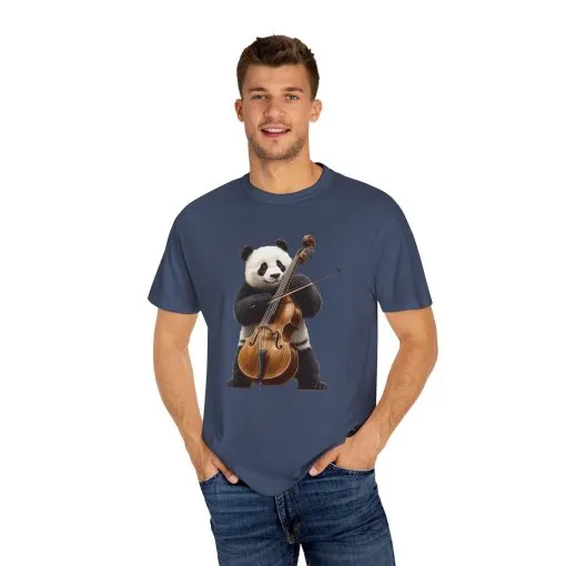 Cute Panda Playing Cello Unisex T-Shirt - Funny Animal Graphic Tee - Image 43