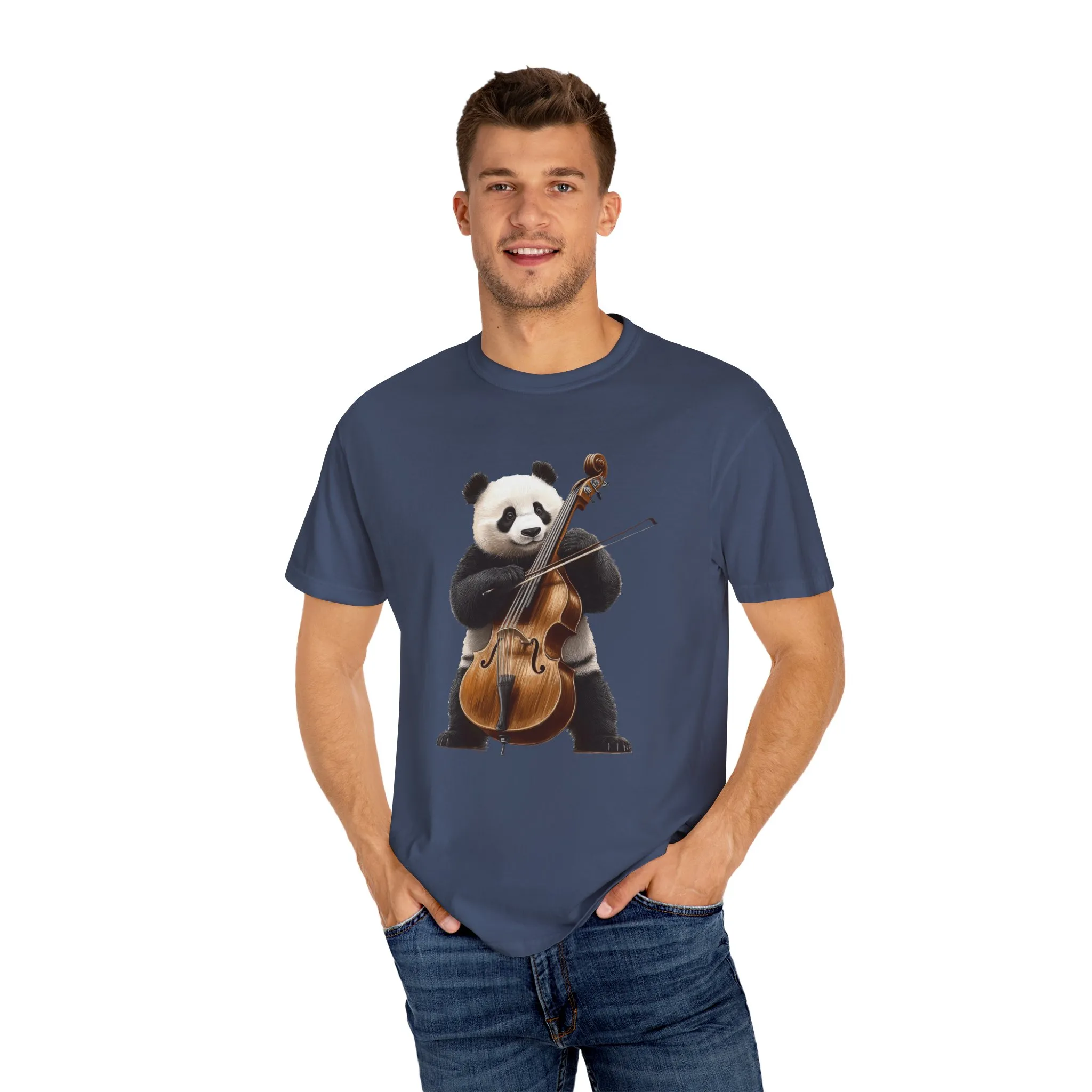 Cute Panda Playing Cello Unisex T-Shirt - Funny Animal Graphic Tee - Image 43