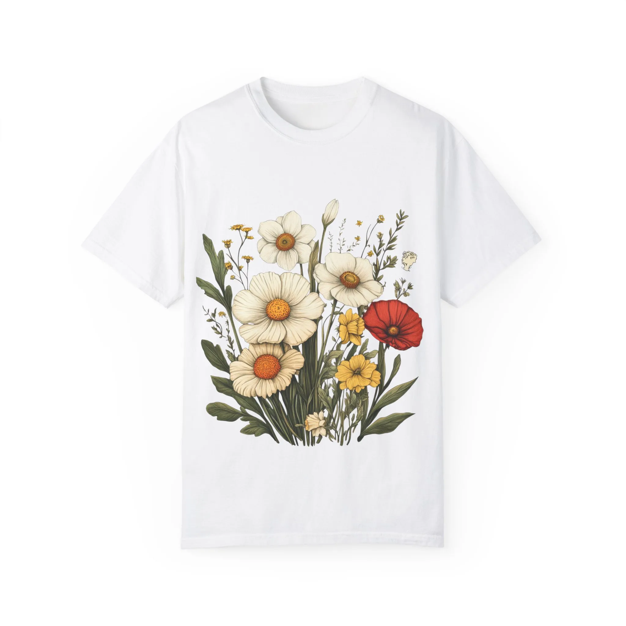 Floral Garden Unisex T-Shirt - Vintage Style Flower Design - Image 5