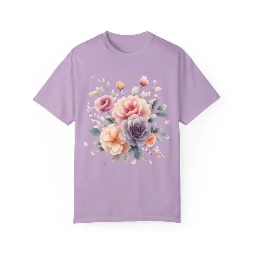 Floral Garden Unisex Garment-Dyed T-Shirt | Soft and Stylish Tee for Spring and Summer Occasions - Image 37