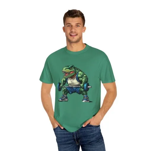 Gym Dinosaur Unisex Garment-Dyed T-Shirt - Fitness Tee for Workout Enthusiasts - Image 20
