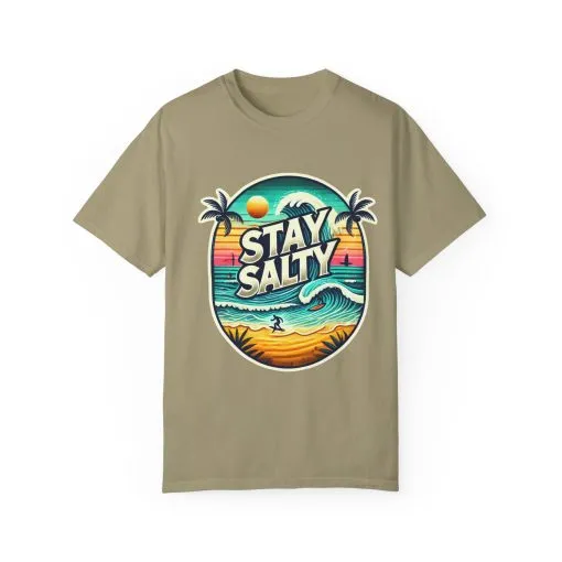 Stay Salty Unisex Garment-Dyed T-Shirt – Perfect for Beach Lovers & Summer Vibes - Image 9