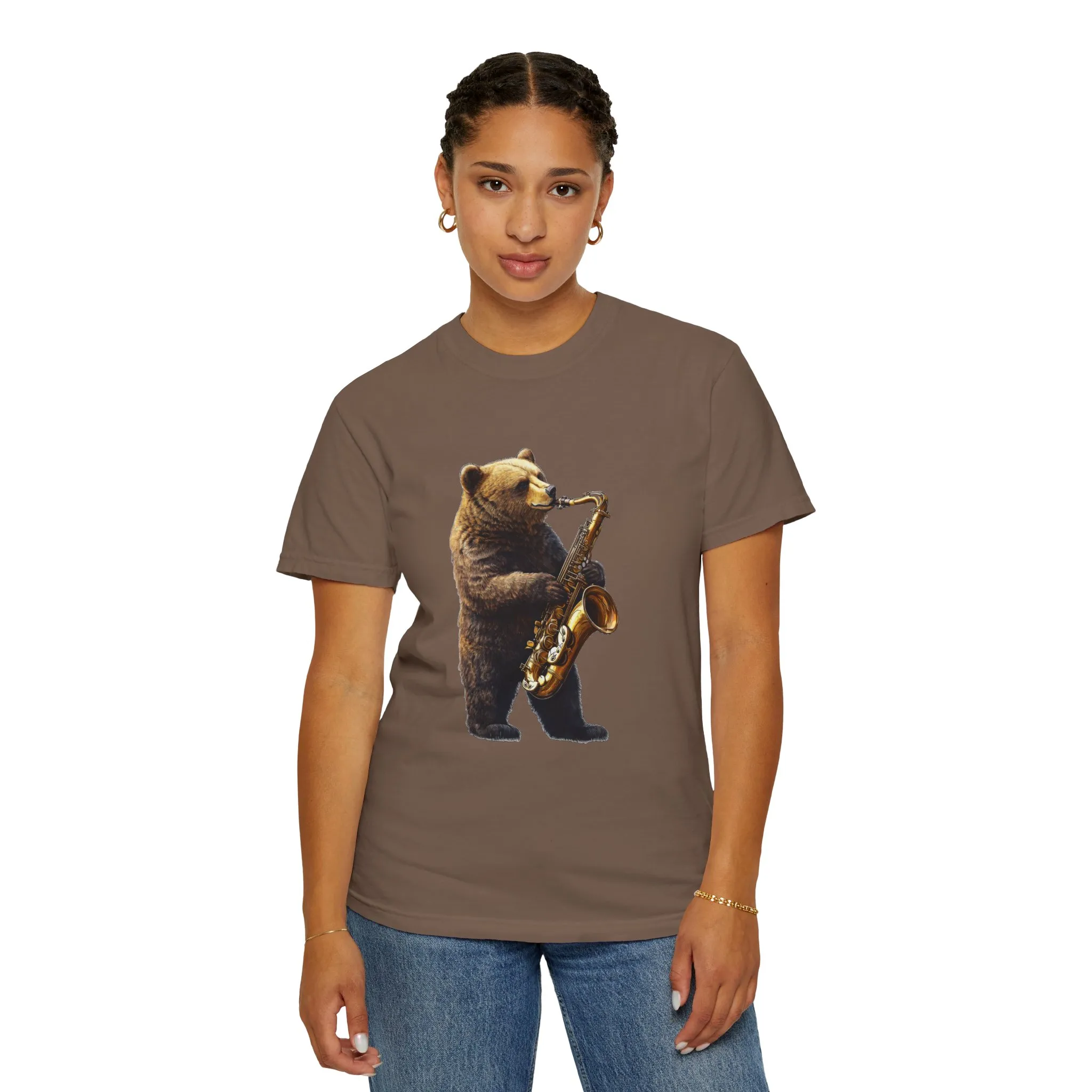Jazz Bear Unisex Garment-Dyed T-Shirt - Image 16