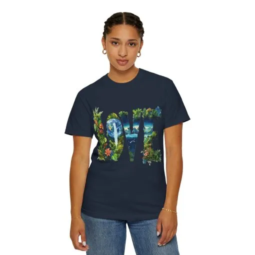 Garment-Dyed Love T-Shirt | Nature-Inspired Unisex Tee - Image 35