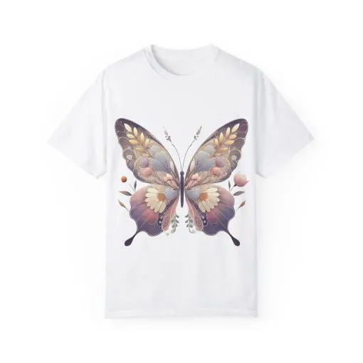Butterfly Wings Unisex Garment-Dyed T-Shirt - Nature-Inspired Design - Image 5