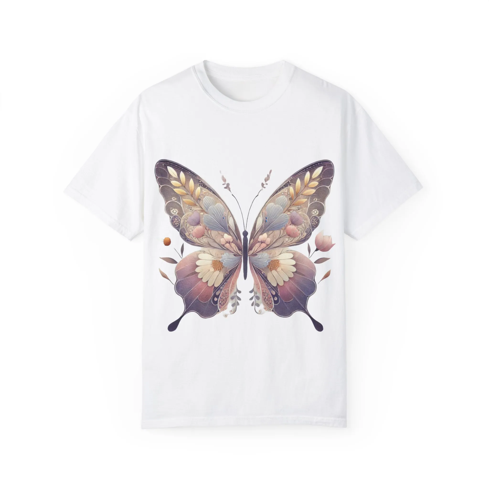 Butterfly Wings Unisex Garment-Dyed T-Shirt - Nature-Inspired Design - Image 5