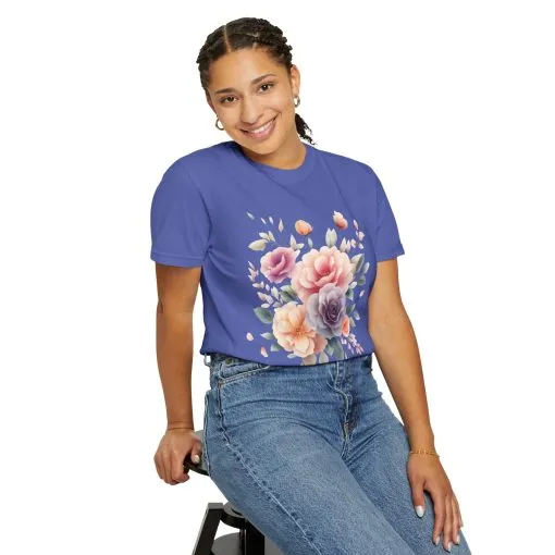 Floral Garden Unisex Garment-Dyed T-Shirt | Soft and Stylish Tee for Spring and Summer Occasions - Image 28