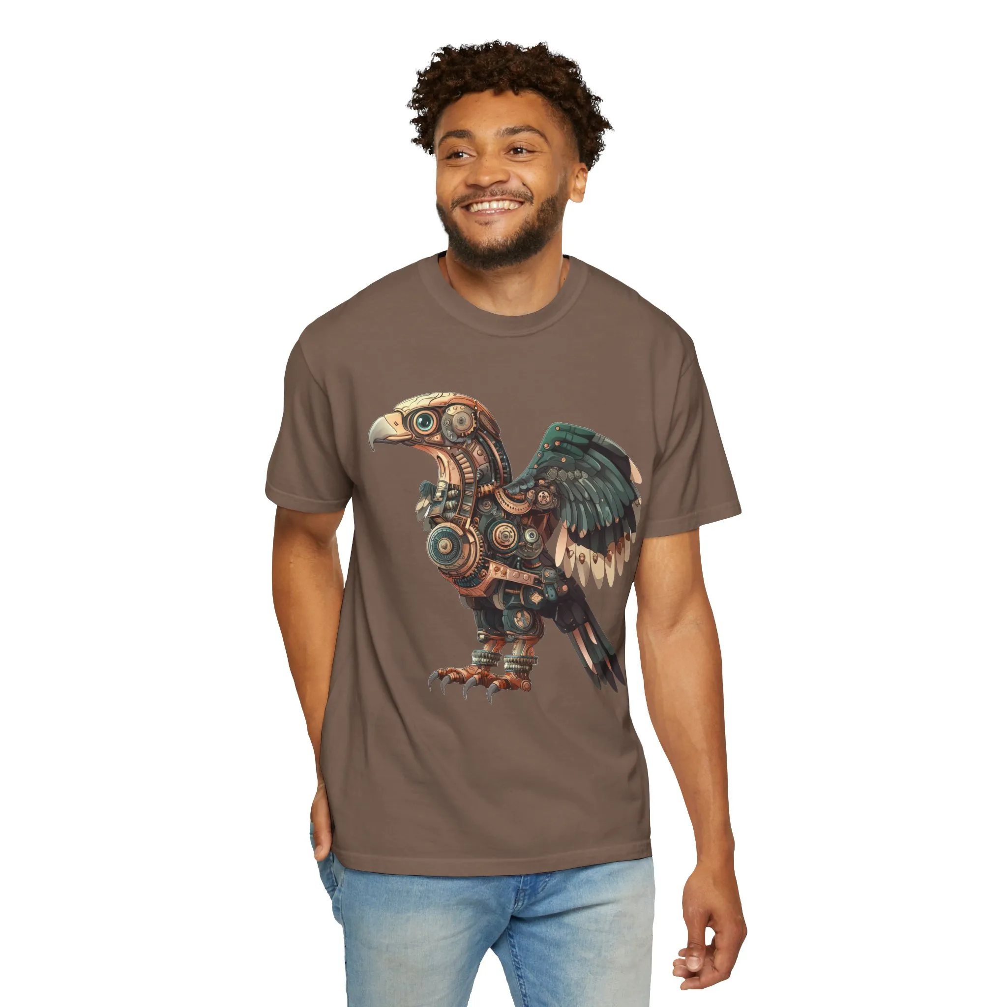 Steampunk Mechanical Bird Unisex Garment-Dyed T-Shirt - Image 24