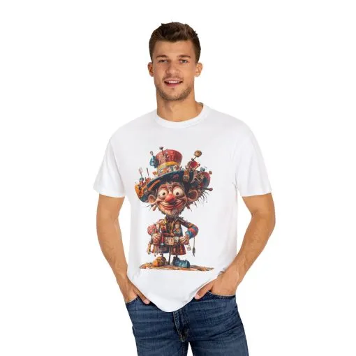Whimsical Artist Unisex Garment-Dyed T-Shirt - Colorful Character Design - Image 7