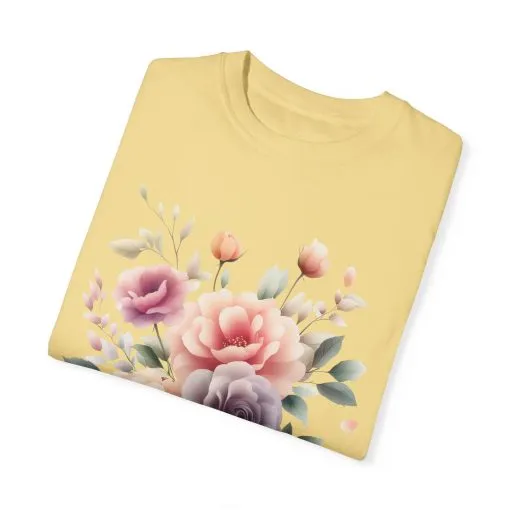 Floral Garden Unisex Garment-Dyed T-Shirt | Soft and Stylish Tee for Spring and Summer Occasions - Image 14