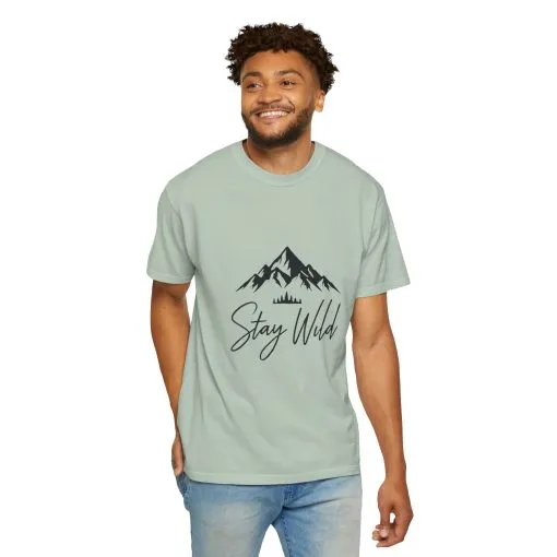 Stay Wild Unisex Garment-Dyed T-Shirt - Adventure & Nature Inspired - Image 24