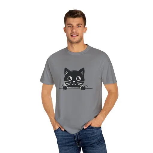 Cute Cat Design Unisex Garment-Dyed T-Shirt - Perfect for Animal Lovers - Image 12