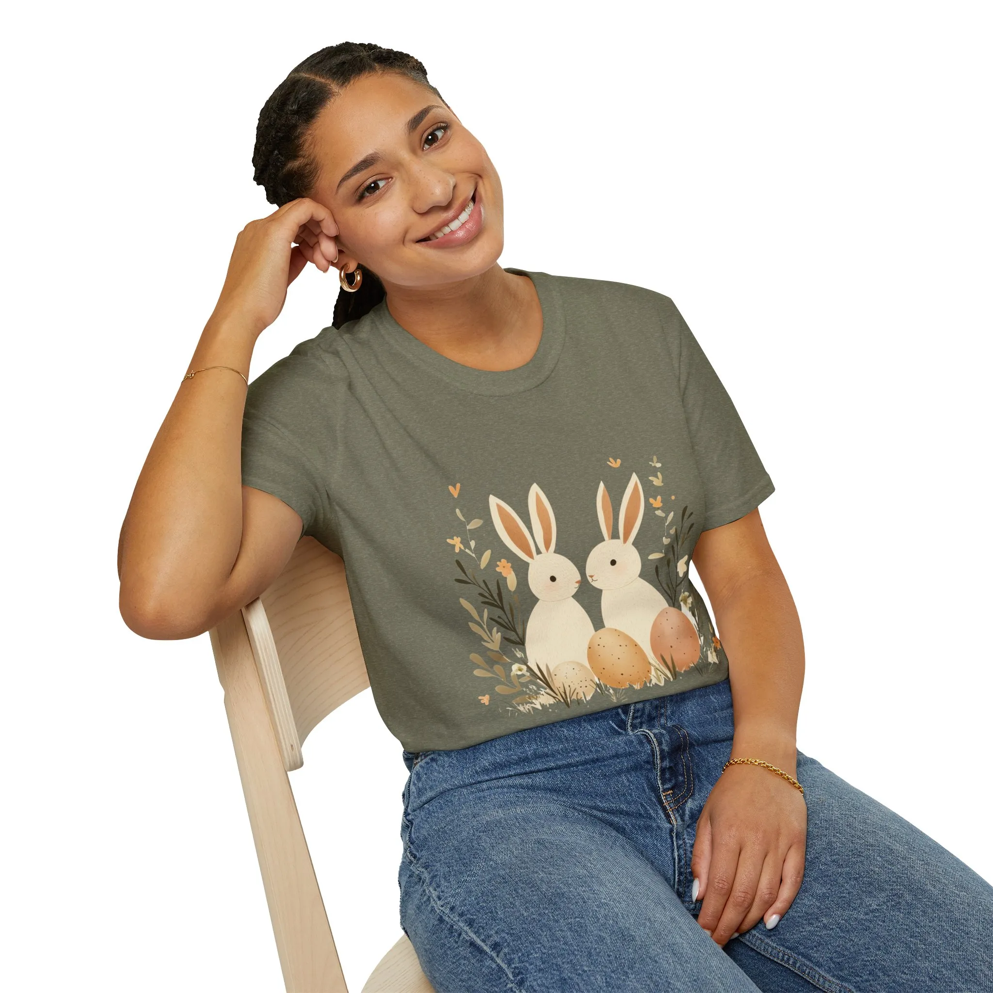 Easter Bunny Graphic Unisex Softstyle T-Shirt - Image 28